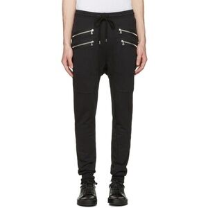 Markus Lupfer Mens Black Double Zip Lounge Skull Punk Grunge Jogger Pants size S